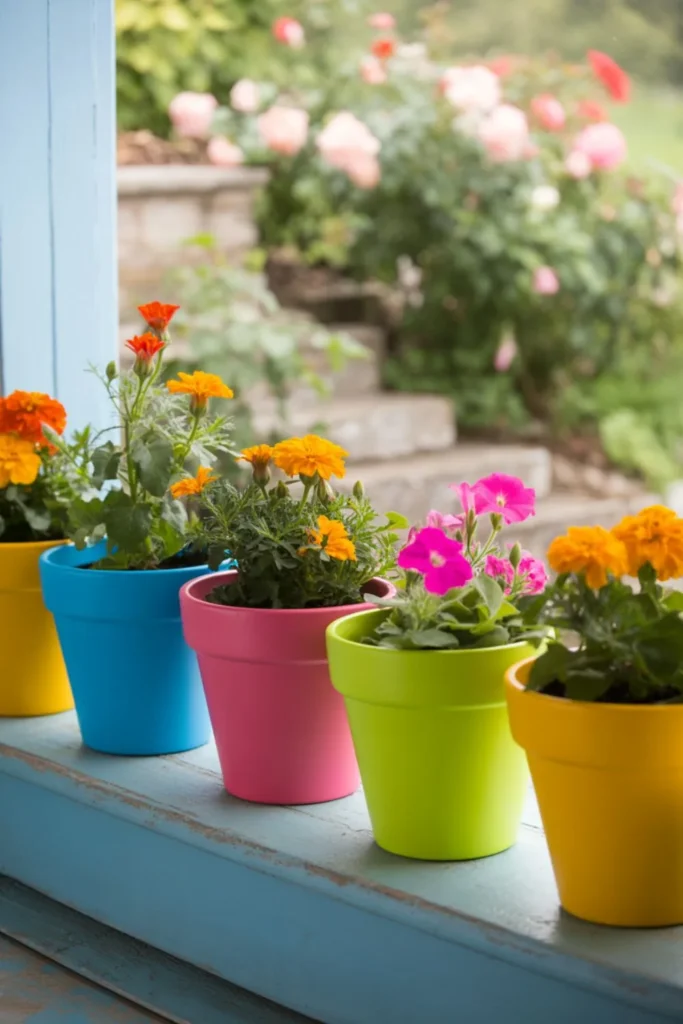 bright and bold creative flower pot designs with vibrant blooms