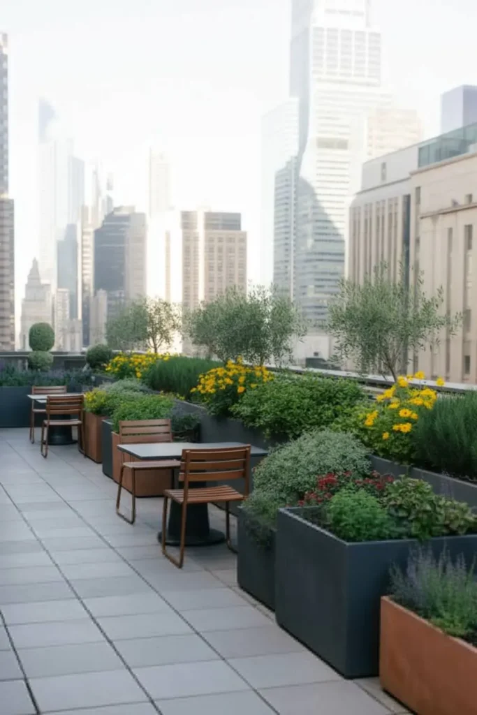 Stunning terrace ideas with rooftop plants and garden design integration.