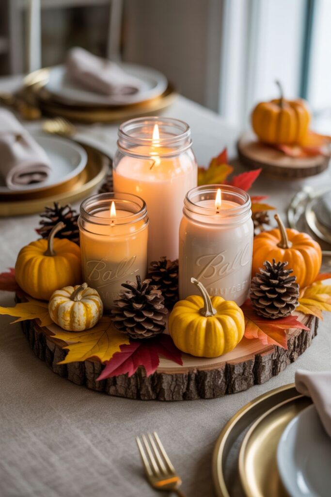 27+Fall Centerpiece Ideas with Candles to Create Warm Autumn 3 How to Create Budget-Friendly Fall Centerpieces with Candles