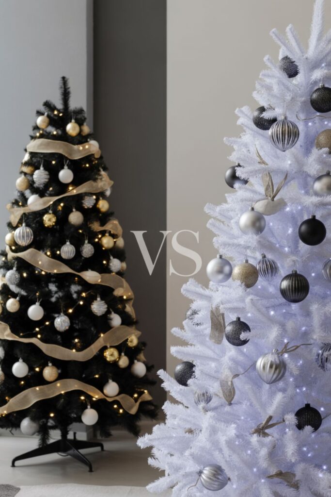 Beautiful Black and White Christmas Tree to Modern Holiday Elegance 2 Choosing Between Black or White Base Trees
