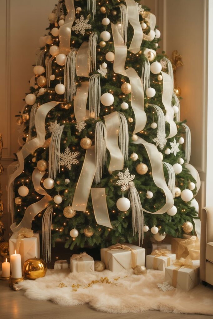 Classic White and Gold Christmas Tree Ideas