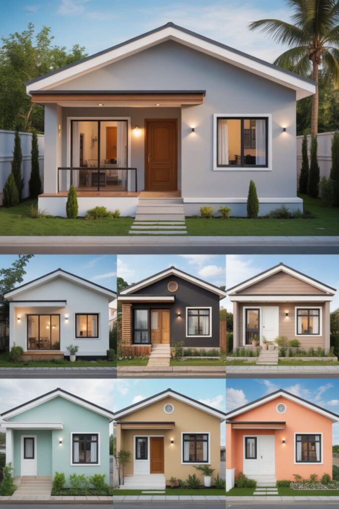 Color Combinations for Modern Single Floor Elevation
