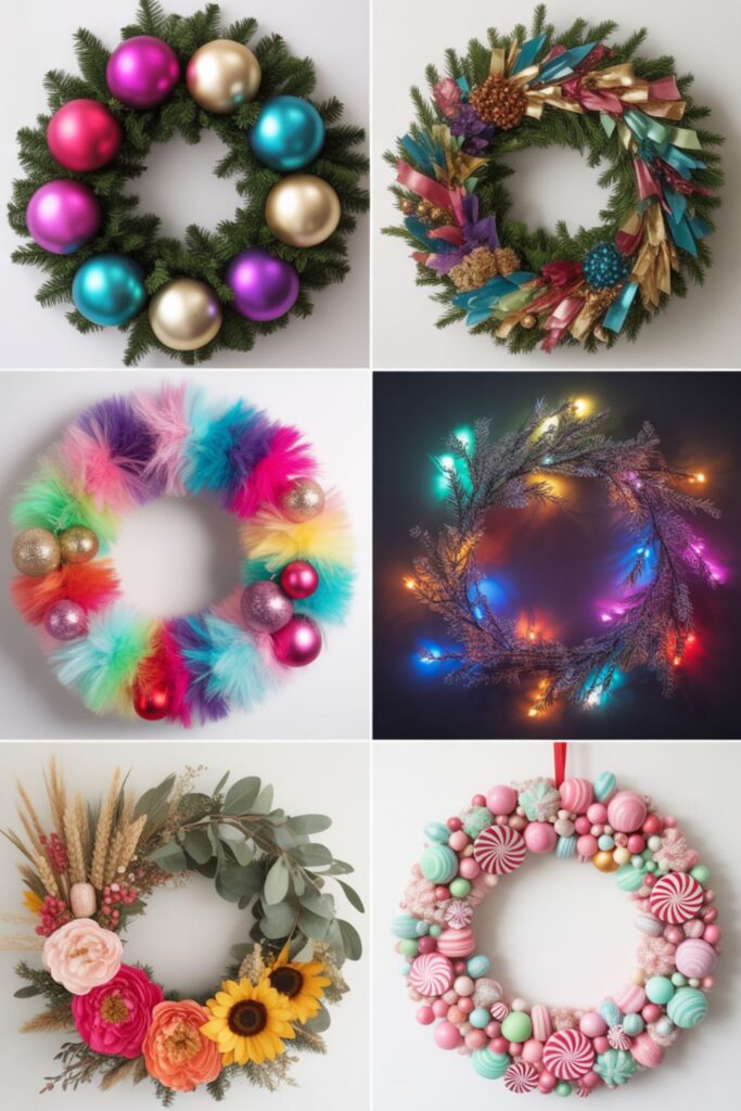 25+ Eye Catching Christmas Wreath Ideas Complete Guide 3 Colorful Non-Traditional Christmas Wreaths