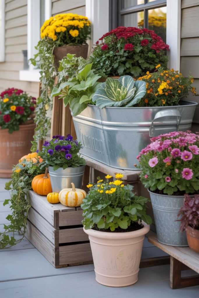 What Container Garden Ideas Work for Fall Porches?