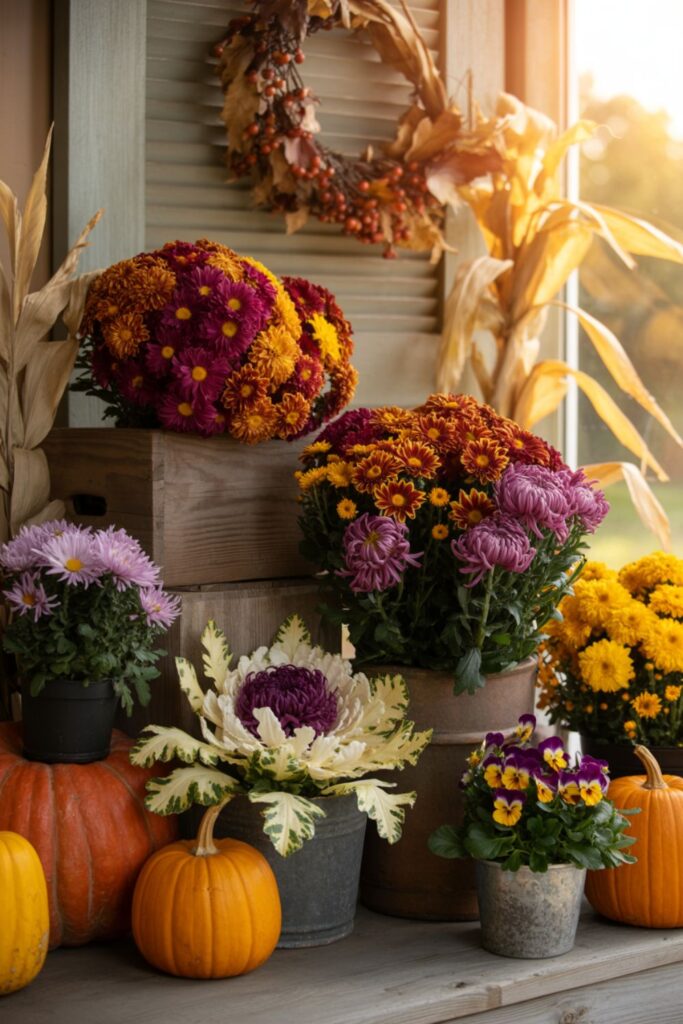 Incorporating Mums and Fall Flowers Effectively