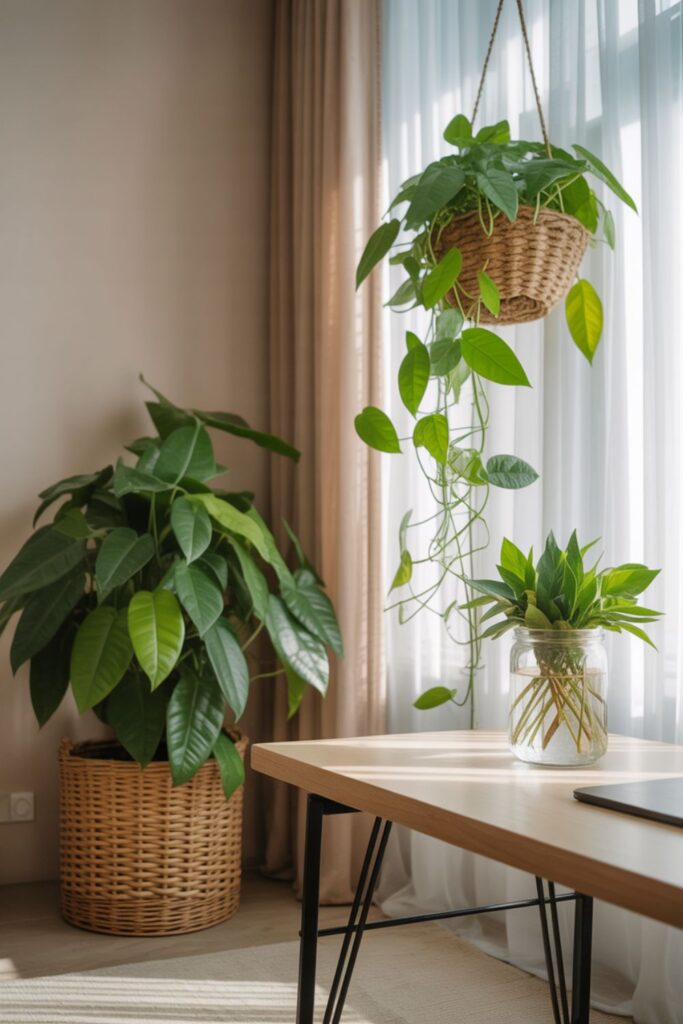 Indoor Decoration Ideas with Money Plant
