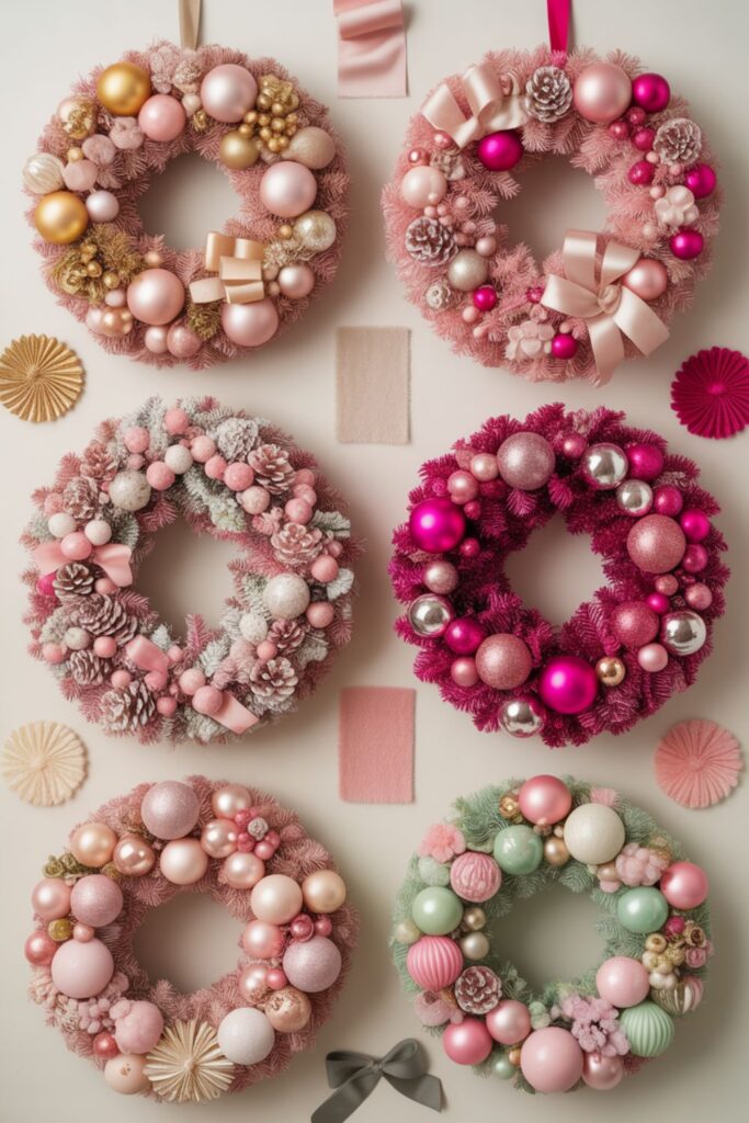 Christmas Wreath Ideas Pink: Transform Your Holiday Style with Blush Elegance 2 What Pink Color Palettes Work Best for Christmas Wreaths?