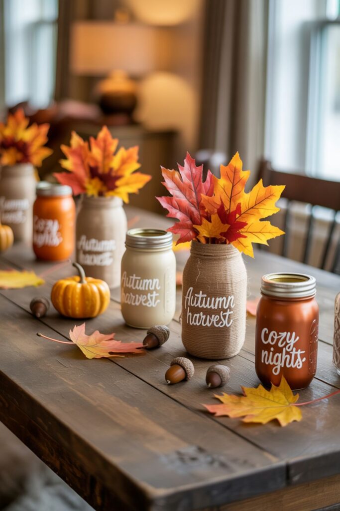 31 Fall Centerpiece Ideas with Mason Jars Transform Your Autumn Table 2 How to Prepare Mason Jars for Fall Centerpieces