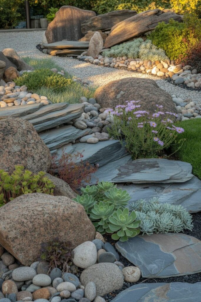 20+ No Grass Front Yard Ideas for a Stylish Look 3 Creating Stunning Rock and Stone Gardens
