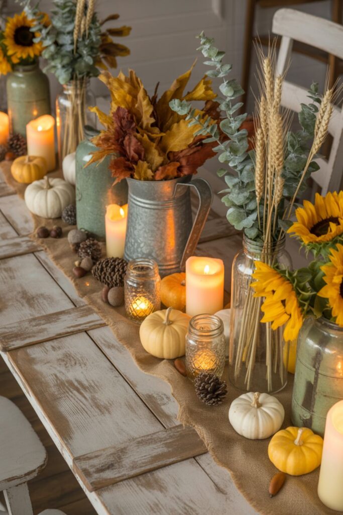 25+ Fall Centerpiece Ideas for Parties to Transform Your Tables 3 Rustic and Farmhouse Fall Centerpieces