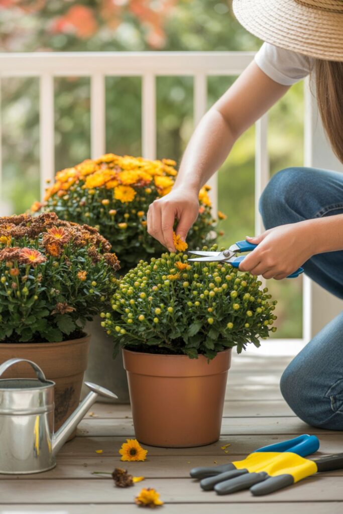 Should You Deadhead Your Porch Mums?