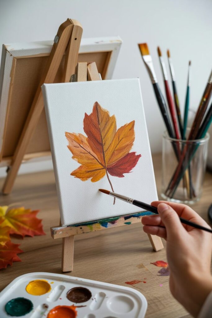 40+ Fall Canvas Painting Ideas Easy DIY Beginner-Friendly 2 How Do Single Autumn Leaf Paintings Build Confidence?