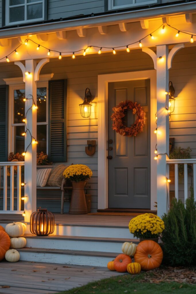 What Role Does Statement Lighting Play in Fall Porch Displays?