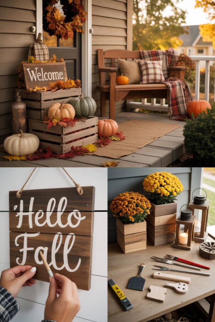 20+Fall Front Porch Ideas DIY Creative Projects 2 What Wood Projects Work for Fall Porch Decor?