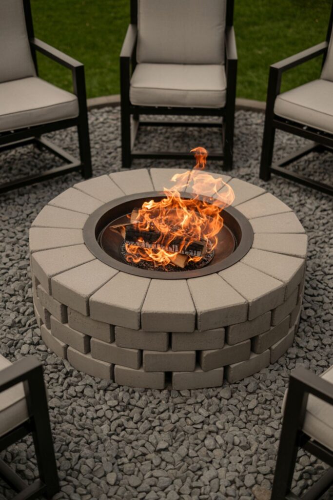 Above-Ground Fire Ring Designs Using Concrete Blocks