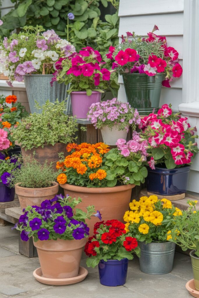 29+ Beautiful Summer Landscaping Ideas for a Stunning Yard 2 Container Gardens for Flexible Color Impact