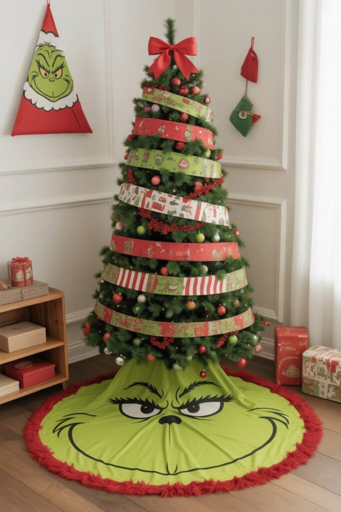 Best Grinch Christmas Tree Ideas for a Fun Holiday Look 4 Grinch Tree Skirt and Base Ideas