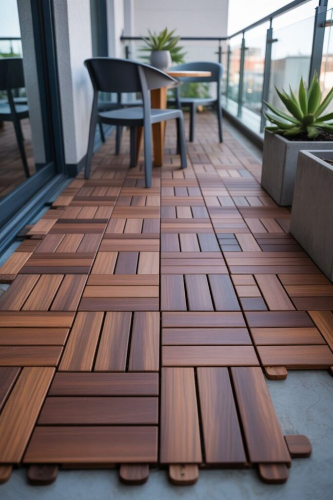 25+ Transform Your Balcony with Small Apartment Patio Ideas 5 What Flooring Options Work on Rental Balconies?