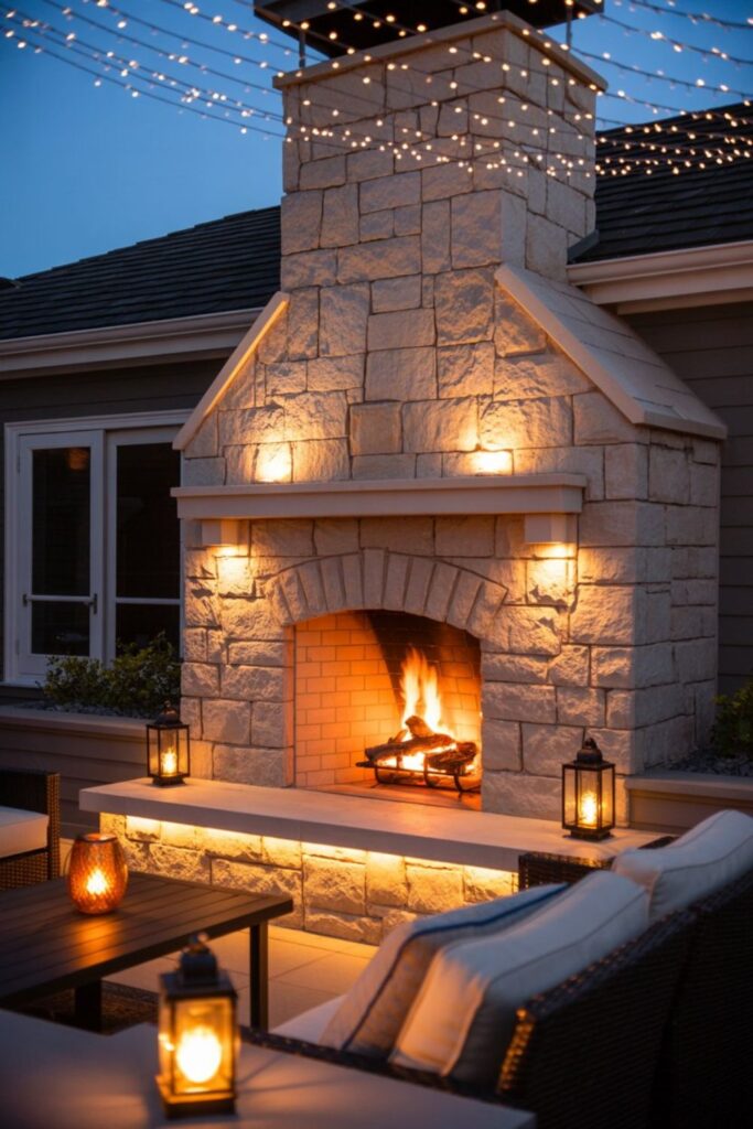 Outdoor Fireplace Patio Ideas To Create Your Perfect Outdoor 3 Lighting Design for Outdoor Fireplace Patios