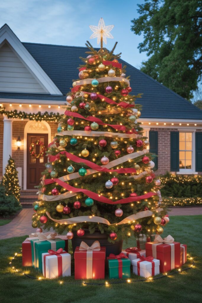 Outdoor Christmas Tree Decorations for Front Yards