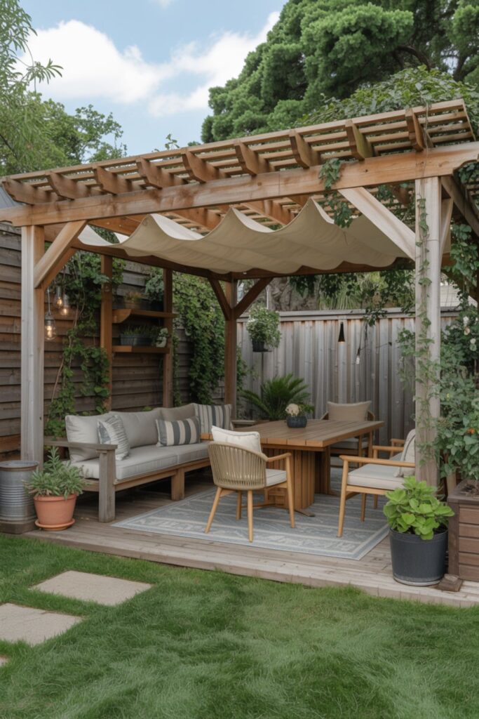 25+ Cozy Outdoor Living Space Ideas for a Relaxing Backyard 3 Pergolas and Overhead Structures for Shelter
