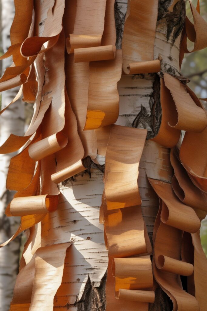 31+ Best Fast Growing Trees for Privacy 3 Close-up shot of River Birch’s peeling, cinnamon-colored bark.
