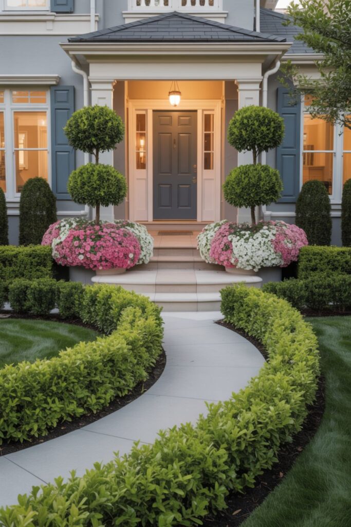 29+ Beautiful Summer Landscaping Ideas for a Stunning Yard 3 Symmetrical Foundation Plantings for Instant Curb Appeal