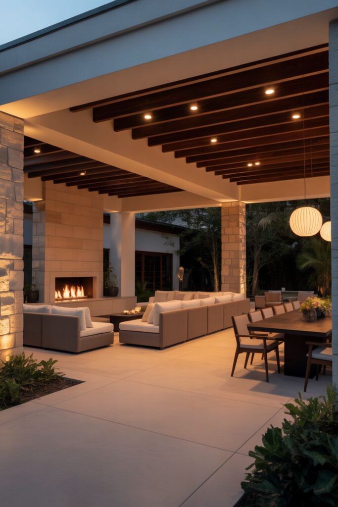 25+ Cozy Outdoor Covered Patio with Fireplace Ideas 3 Designing the Perfect Covered Patio Layout