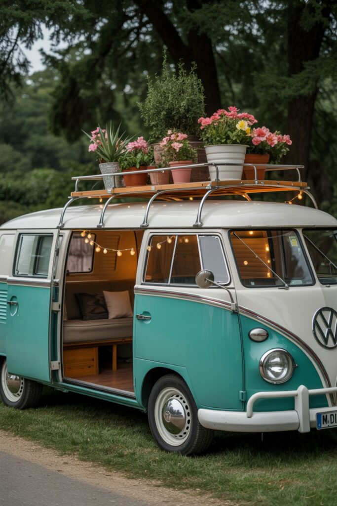 30+ Stunning Hippie Garden Ideas to Transform Your Outdoor Space 4 Vintage Camper and Bus Garden Decorations