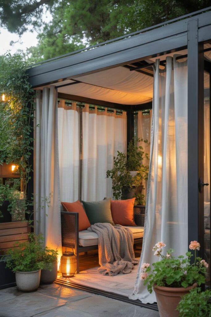 27+ Small Space Cozy Patio Ideas for an Intimate Retreat 5 Weather Protection That Maintains Coziness