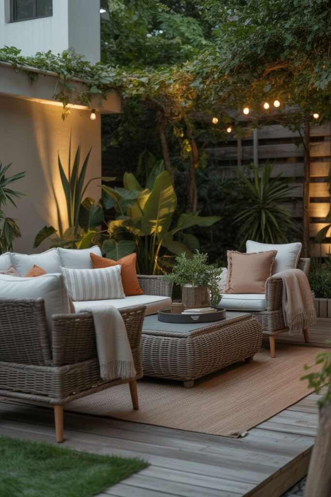 Cozy Backyard Ideas For Perfect Outdoor Retreat 3 Adding Warmth Through Textiles and Soft Elements