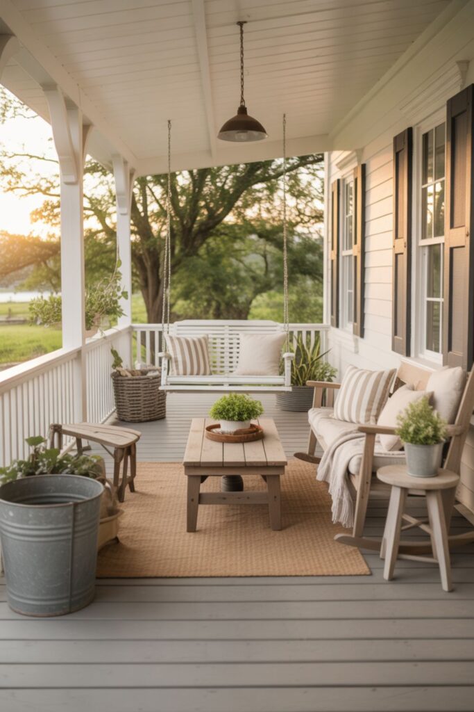 21+ Back Porch Ideas For Wondrous Outdoor Space 2 Farmhouse Back Porch Ideas