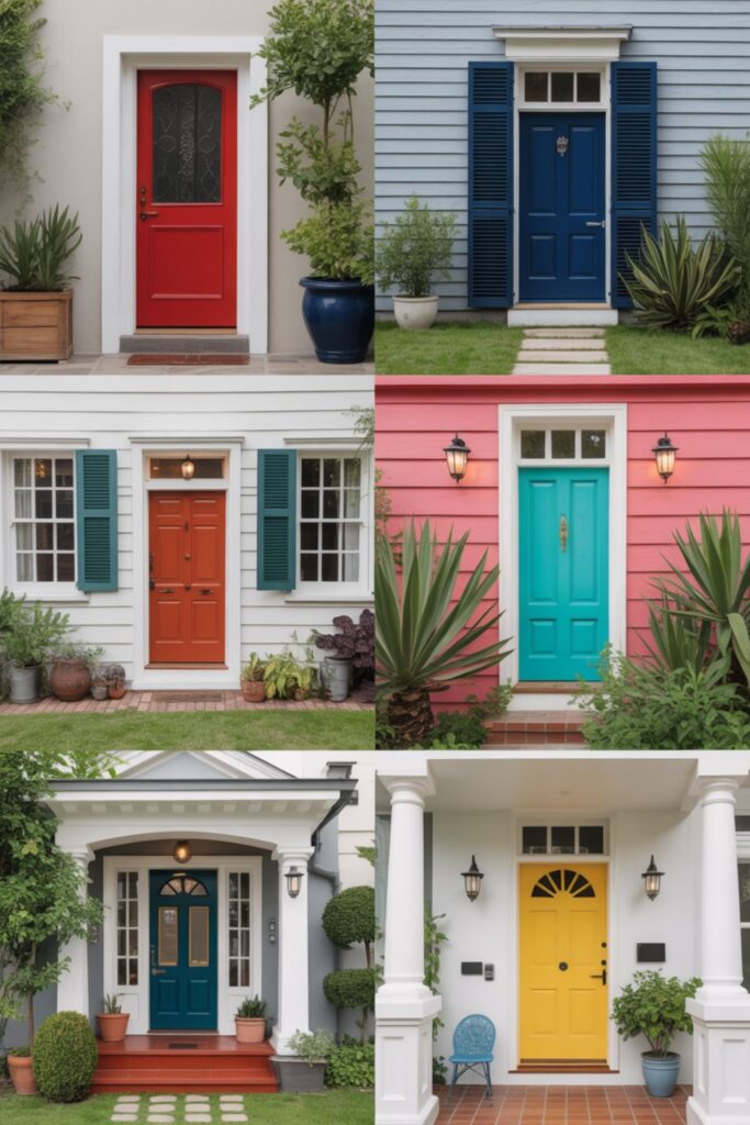 20+ Home Color Ideas Outdoors to Boost Exterior Curb Appeal 3 Bold Accent Color Ideas for Doors and Shutters