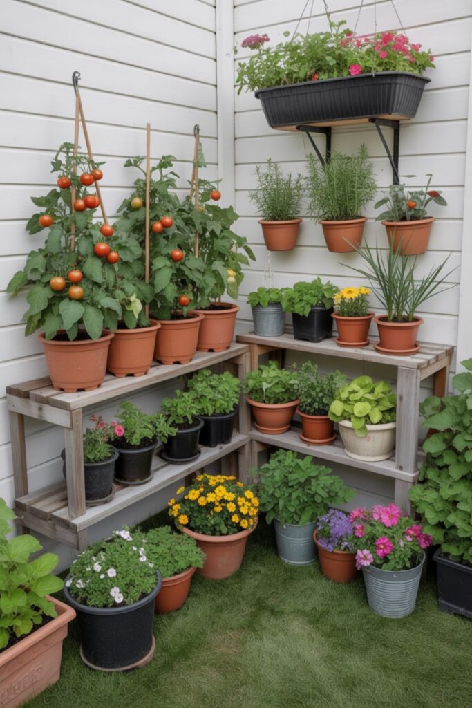 Mini Backyard Garden Ideas To Maximize Small Outdoor Spaces 2 Container Garden Layouts That Maximize Space