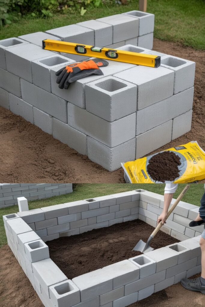 Cinder Block Flower Garden Ideas for a Colorful Outdoor Space 2 Construction and Setup
