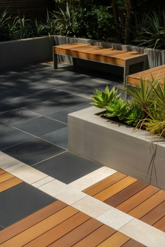 21+ Elegant Black Stone Flooring Ideas for Stunning Spaces 5 Combining Black Stone With Other Materials