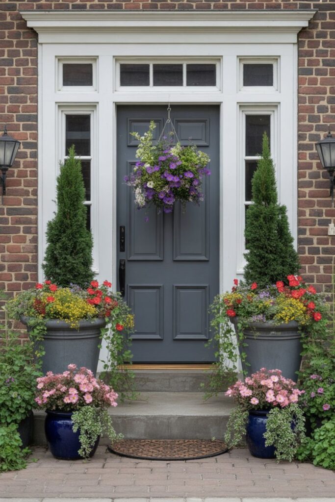 Potted Flower Garden Landscapes For Beautiful Container 2 Creating Stunning Entrance Displays With Potted Flowers