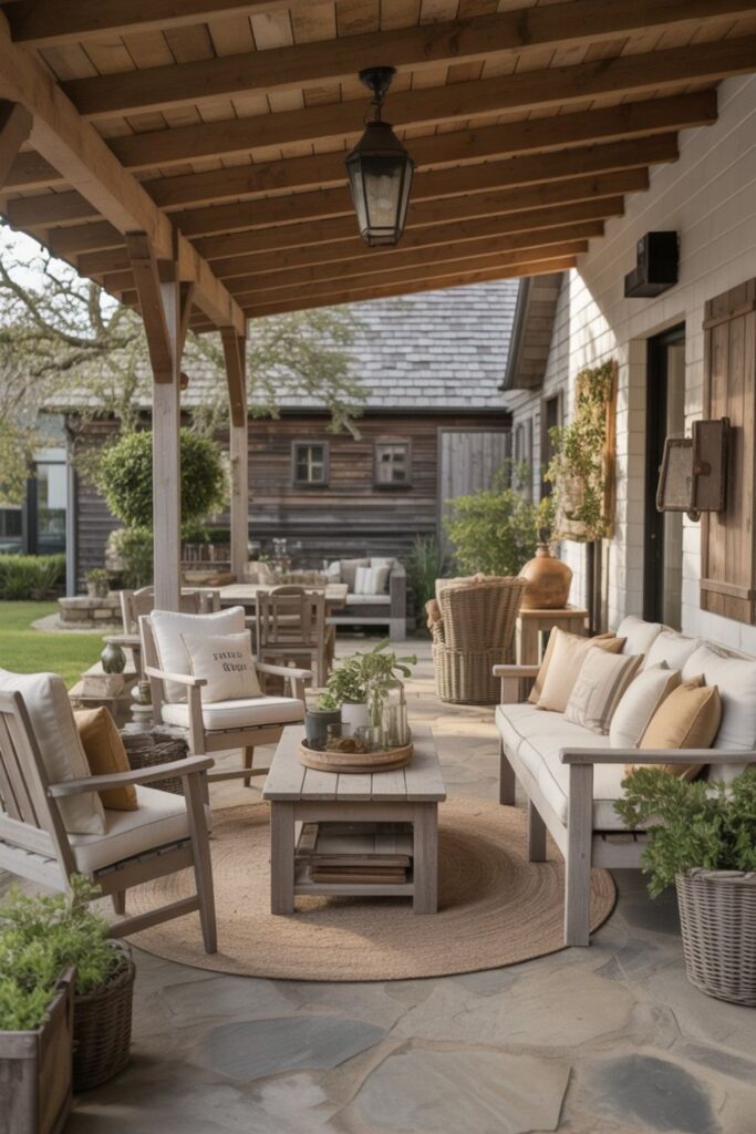 40+ Backyard Patio Inspiration Ideas For Relaxing Outdoor Spaces 6 Farmhouse Rustic Outdoor Spaces