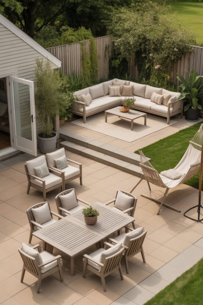 40+ Backyard Patio Inspiration Ideas For Relaxing Outdoor Spaces 4 Furniture Arrangements for Different Activities