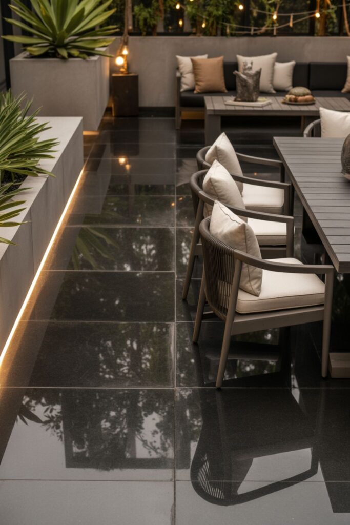 30+ Black Stone Outdoor Flooring Ideas for Modern Exteriors 6 Furniture and Decor Selections for Black Stone
