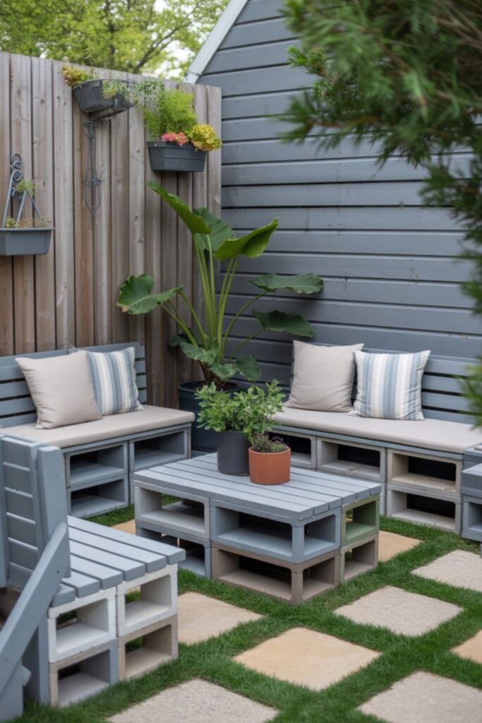 23+ Cinder Block Garden Ideas for a Beautiful Yard 3 Garden Furniture and Seating Ideas