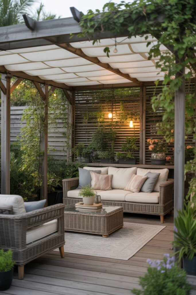 24+ Private Backyard Oasis Ideas For Yard into a Serene Retreat 3 What Overhead Privacy Solutions Work Best?
