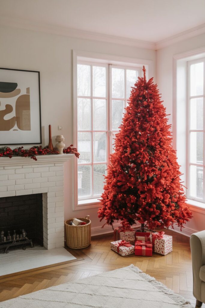 Best Red Christmas Tree Ideas for Bold Holidays 4 Where Should You Place a Red Christmas Tree in Your Home?