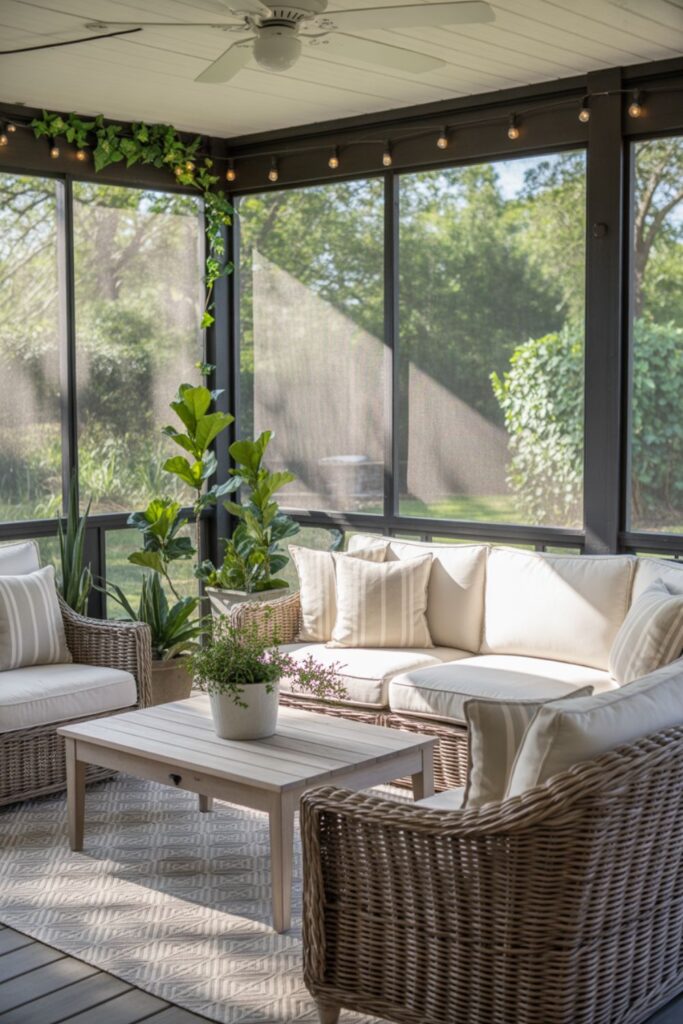 21+ Back Porch Ideas For Wondrous Outdoor Space 4 screened-back-porch-ideas