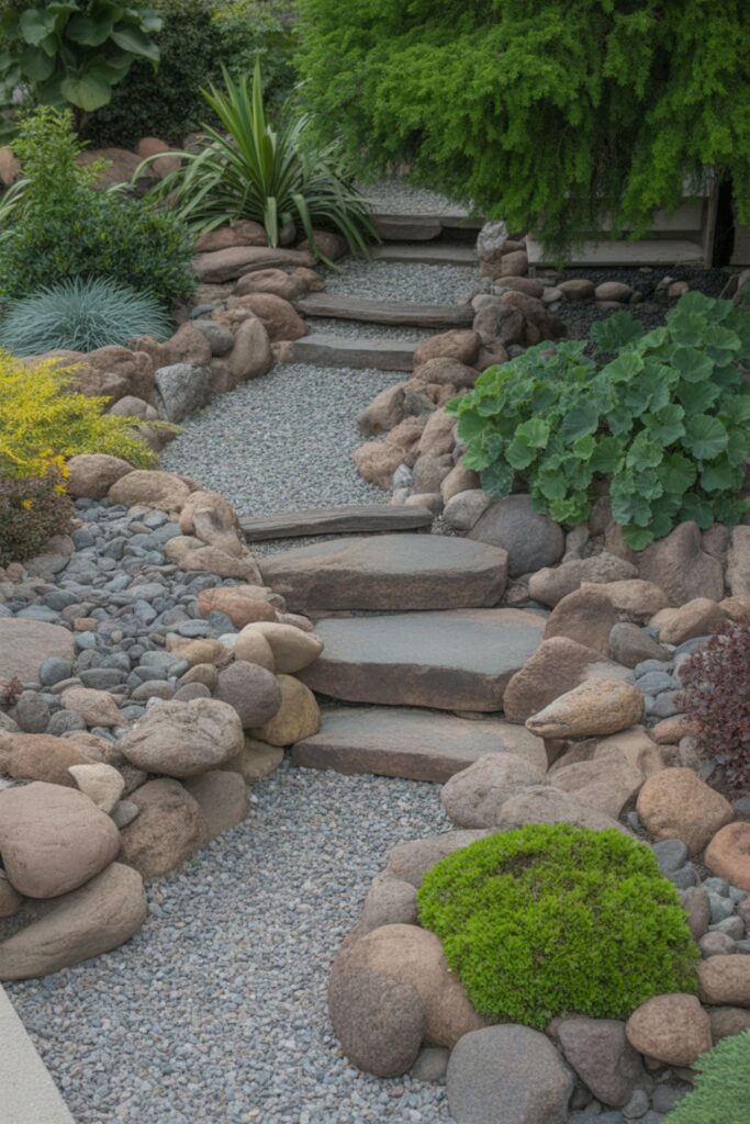 30+ Small Garden With Rocks Ideas to Transform Compact Spaces 4 Solving Drainage Issues With Rock Gardens