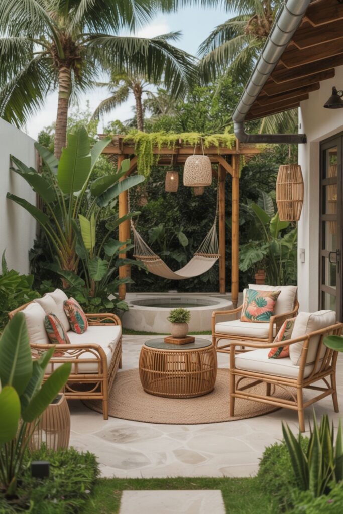 25+ Outdoor Patio Inspo Ideas to Create a Stylish and Relaxing Space 4 Tropical Paradise Patio Transformation