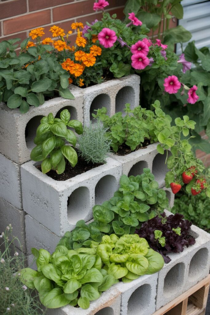 24+ DIY Cinder Block Garden Ideas for Modern Outdoor Spaces 4 What to Plant in Your DIY Cinder Block Garden
