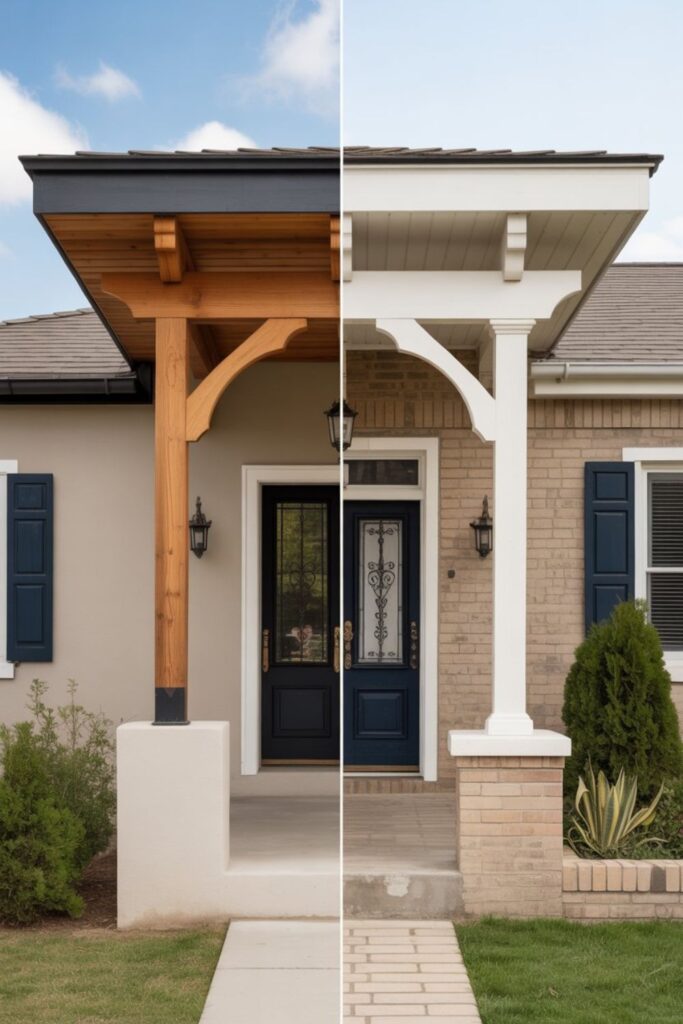 27+ Front Patio Cover Ideas to Enhance Curb Appeal Outdoor 3 Cantilevered vs. Post-Supported Structures