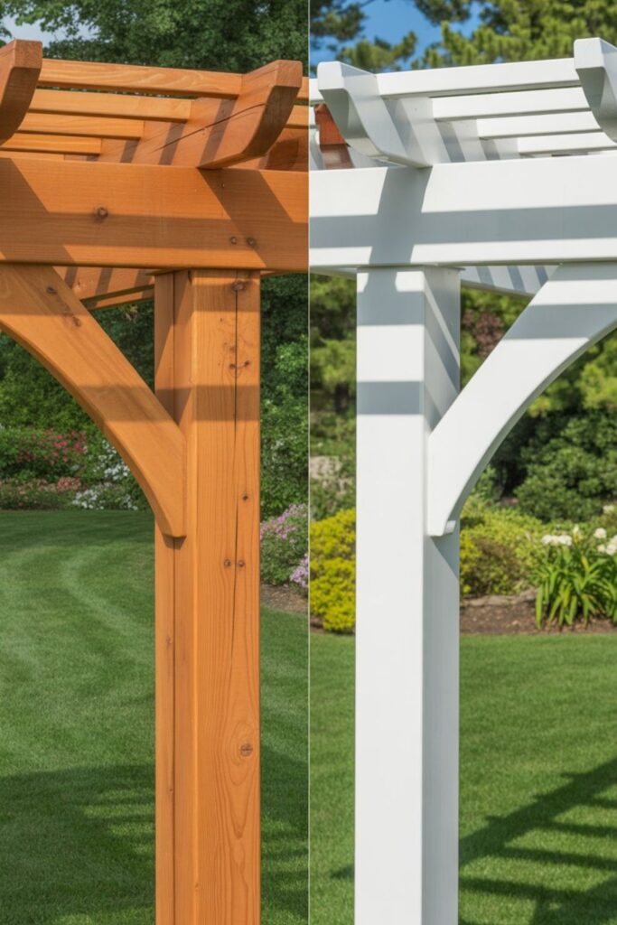 Square Pergola ideas for Modern Yards 5 How Do I Choose Between Wood and Vinyl Pergolas?