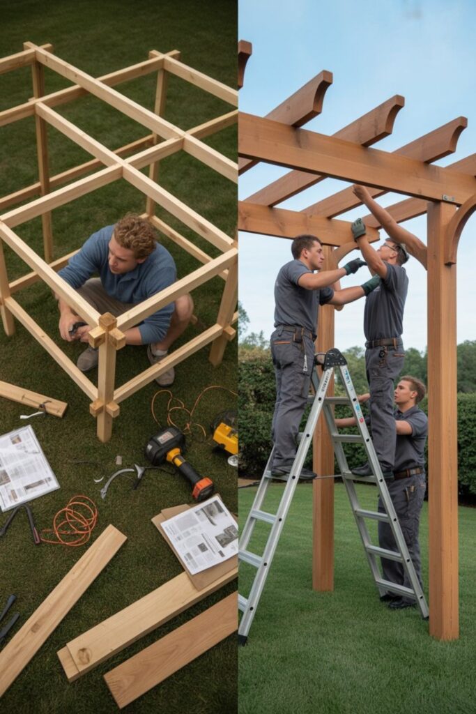 Square Pergola ideas for Modern Yards 4 DIY Construction vs. Professional Installation